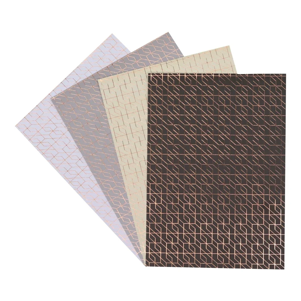 Kreative Goldblattblätter im A4-Format, strukturiertes, dekoratives Scrapbooking-Papier, Gold-Silber-Folien-Bastelpapierblock für Planer und Journaling – Detail 4