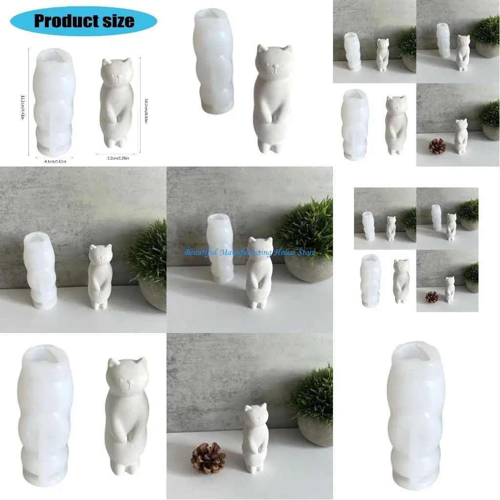 

E56A Artistic Silicone Mold with Cats for DIY Enthusiasts and Cats Lover