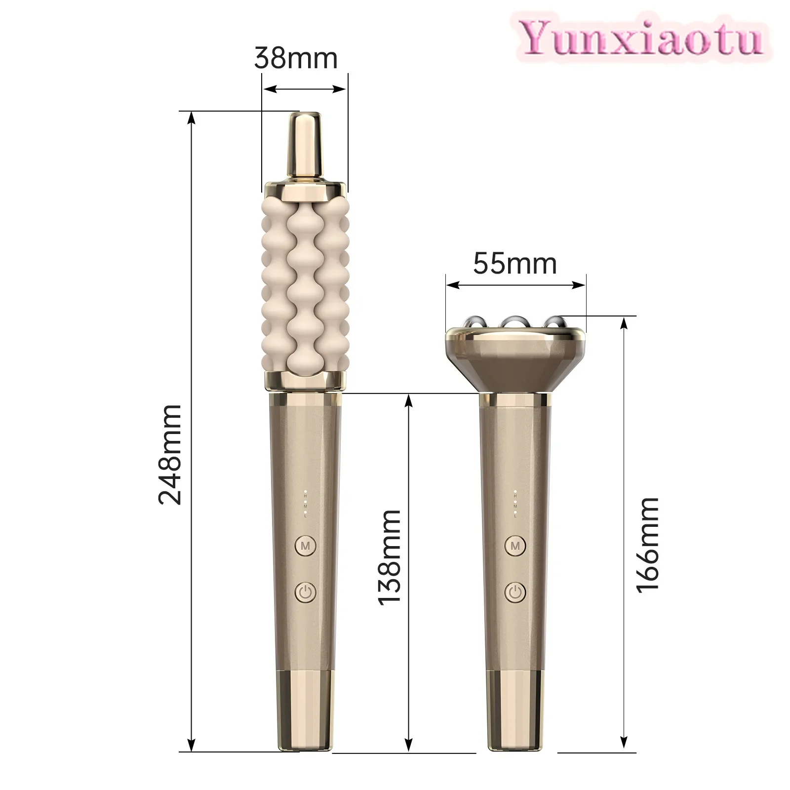 3D Wave Rotation Silicone Roller Massage Stick, Facial V-Line Shaping Massager for Home Skin Care