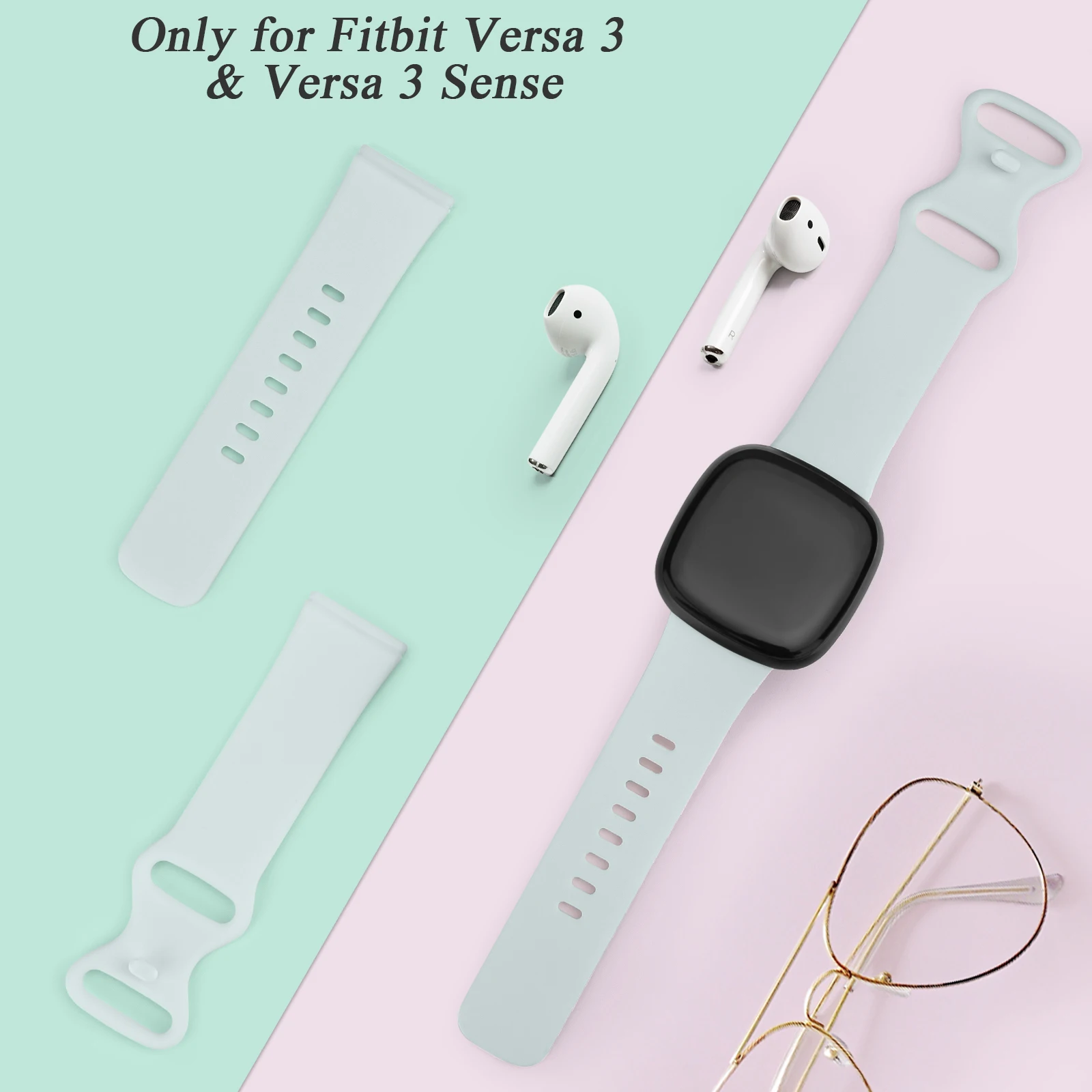 حزام TPU ناعم لـ Fitbit Versa ، سوار ساعة بديل لـ Fitbit Sense 2 ، سوار ، ملحق معصم ، لون جديد ، 3 ، 4 سوار