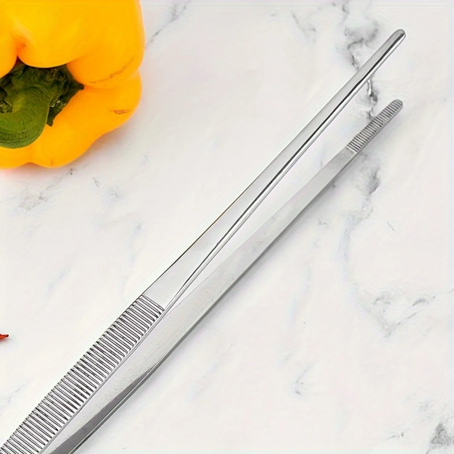 

Stainless Steel Korean BBQ Tongs - Grilling and Cooking Tweezers - 11.93 inch