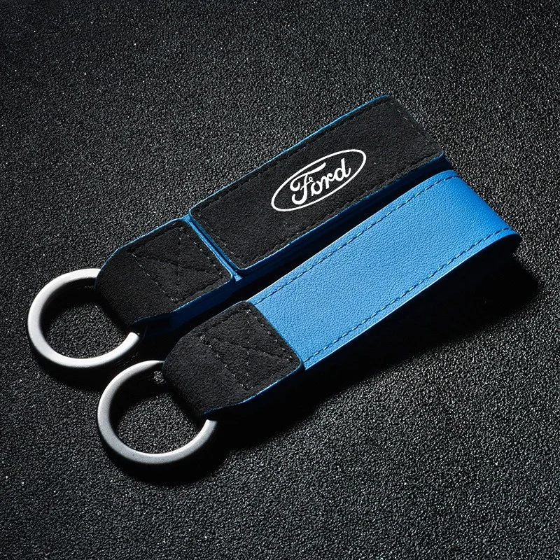 Car Metal Leather Suede Styling Keychain Key Chain Ring For Ford Ranger S-Max Focus Galaxy Mondeo Transit Tourneo Custom Ranger