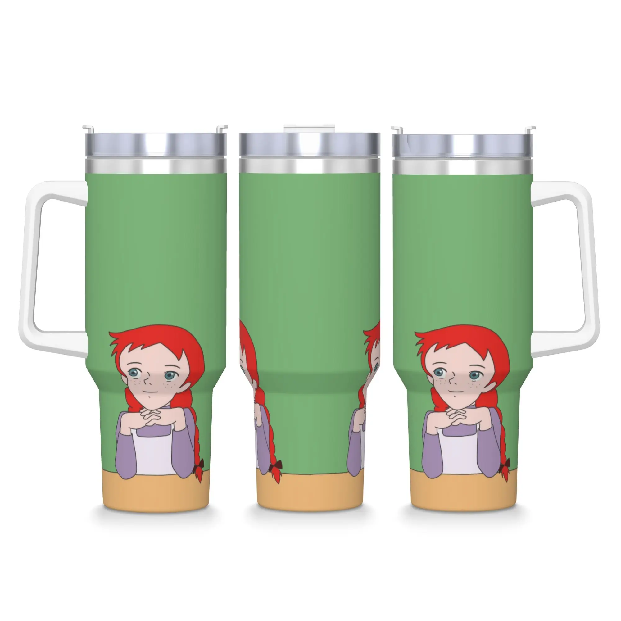 

Мультяшная манга A-Anne of Green Gables, стакан из нержавеющей стали, дорожные термочашки с соломинкой и крышкой, большие кружки, чашка