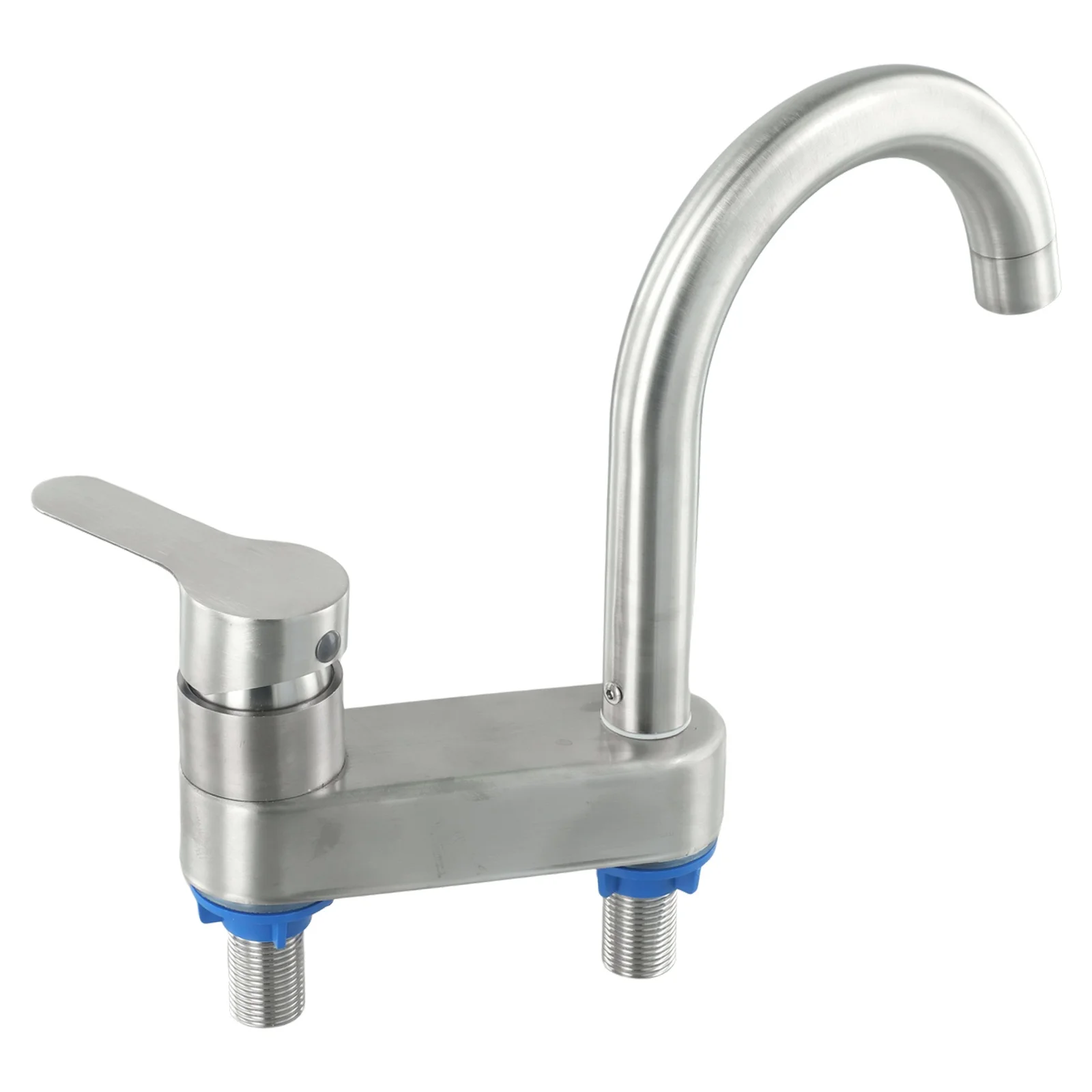 Bathroom Faucets 304 Stainless Steel Sink Mixer Tap Single Handle 2 Holes Hot Cold Water Basin Faucets Kitchen Tap