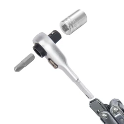 Düz sonu 2 in1 EDC cırcır anahtarı tornavida için çok aracı, çok amaçlı aksesuarları Leatherman Skeletool ile uyumlu/dalgalanma