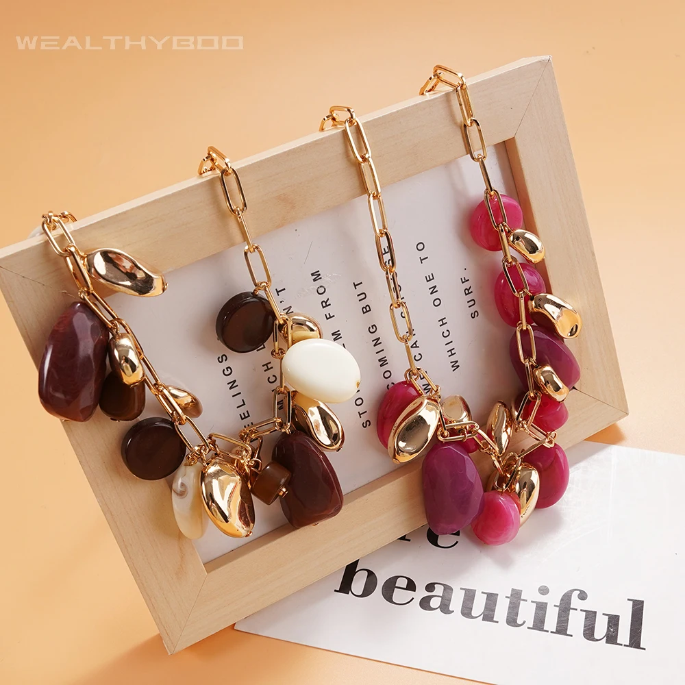 Винтажное ожерелье с дизайном кактуса, цепочка смешанного назначения, нерегулярная подвеска с костяными деталями, трансграничные модные украшения