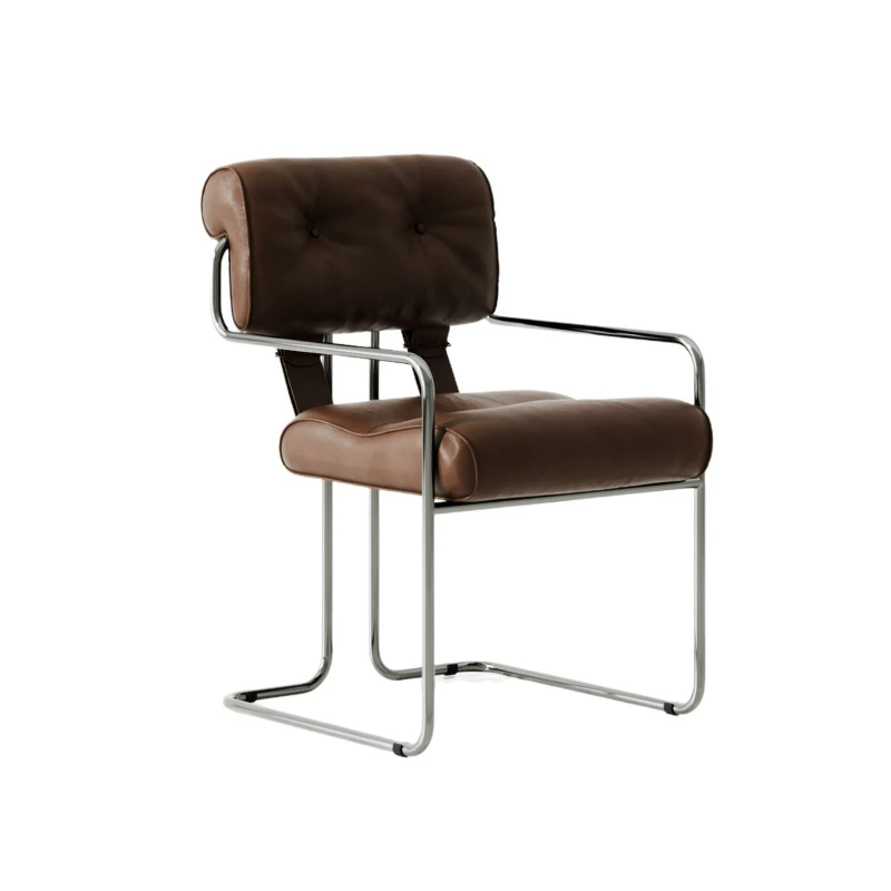 

Stainless steel leather designer high-end backrest reception chair