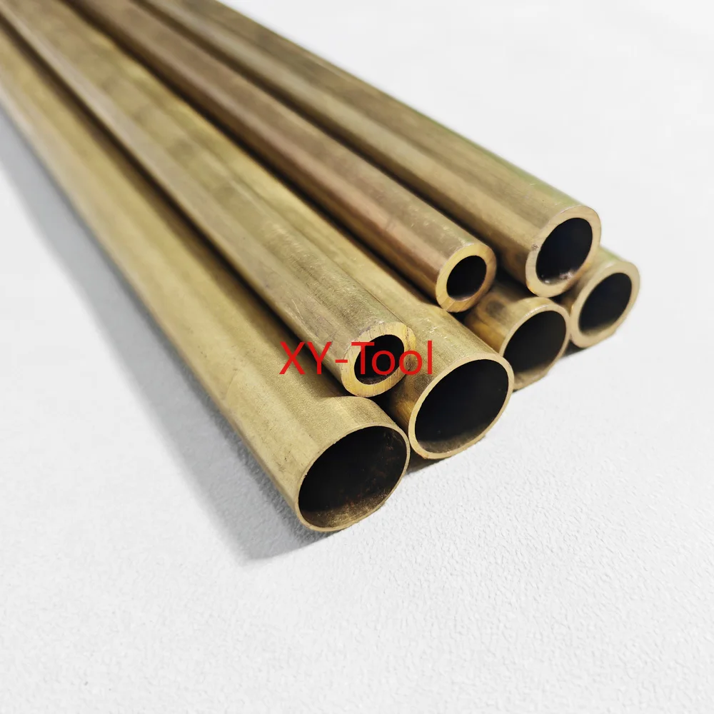 Brass Tube ID10-43mm H62 Brass Hollow Round Pipe Capillary Straight Pipes Fine Tube Sleeve CNC Metal OD16-45mm Length 500mm