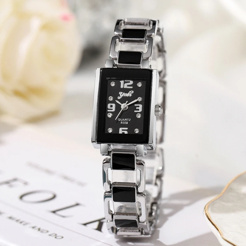 Elegant Rectangle Women Watches Fashion Ladies Alloy Strap Quartz Watches Reloj Mujer Girls Clock Gift(Without Box)