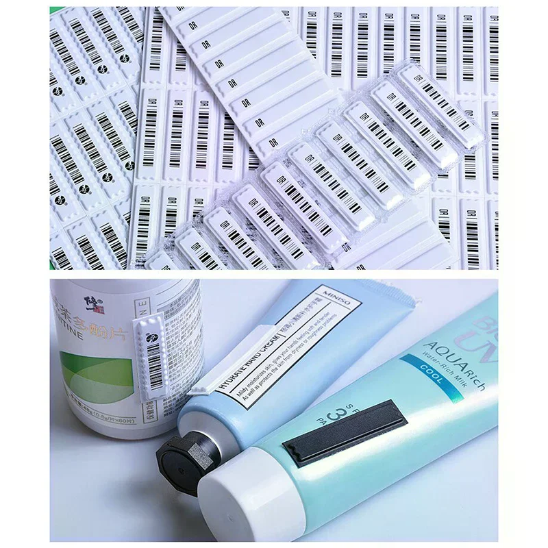 

108 шт. акустомагнитных противокражных этикеток для одежды, самоклеящиеся защитные бирки, термочувствительные пластиковые наклейки