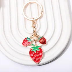 New, fruit series personality cute key ring, stylish strawberry INS key ring gifts