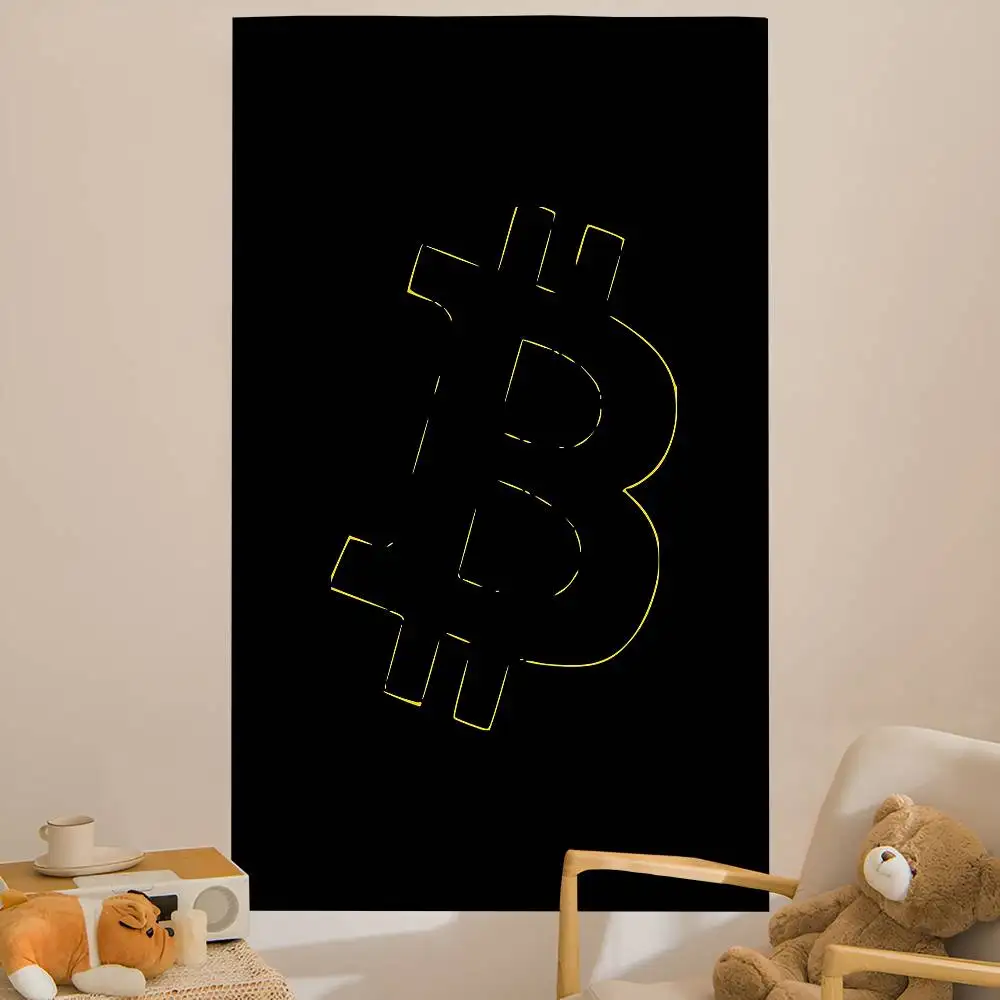Luxury Bitcoins DIY Wall Tapestry Art Science Fiction Room Home Decor Wall Art Decor