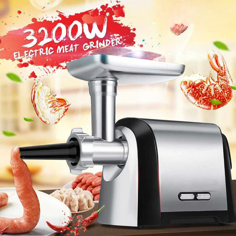 Heavy Duty 3200W Max Powerful Electric Meat Grinder Home Sausage Stuffer Meat Mincer Food Processor