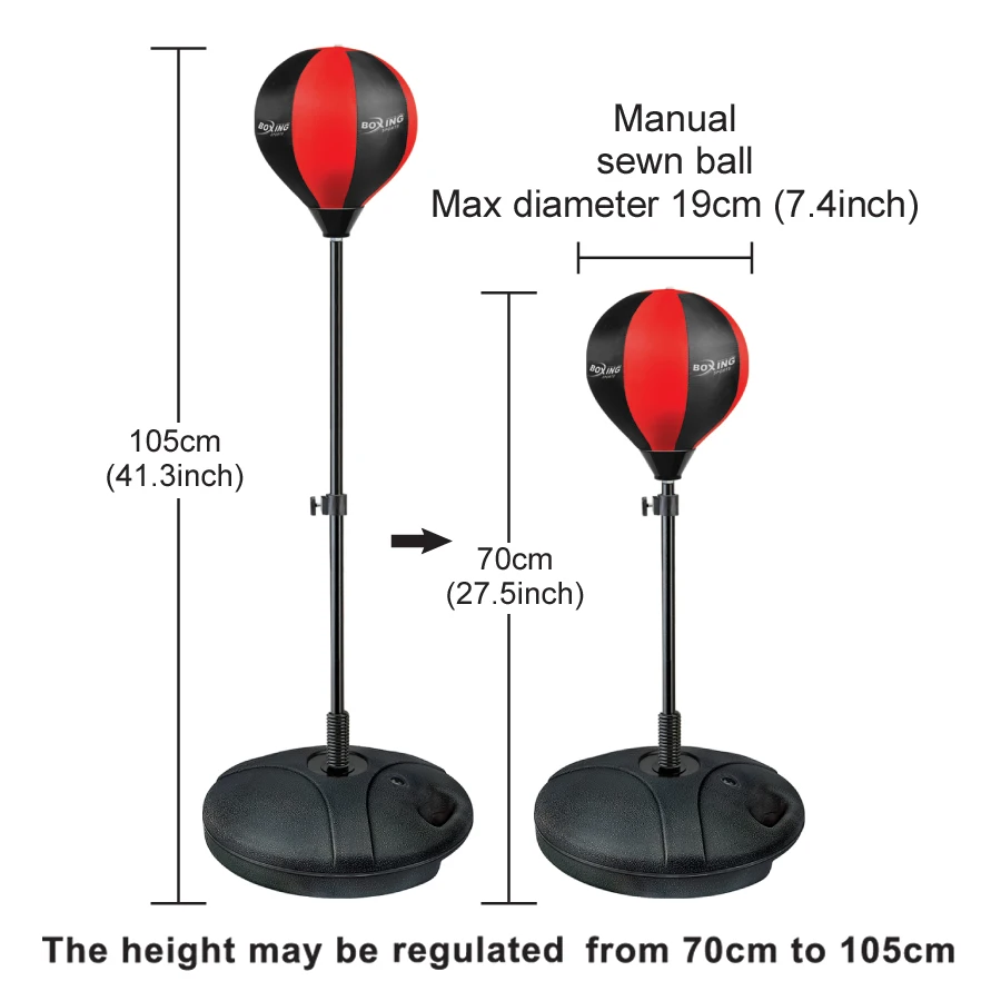 Child Fitness Boxing Suit Adjustable Height Ball Bag Boxing Speed Sports Set Toys Fighting Game for Children's Holiday Gift