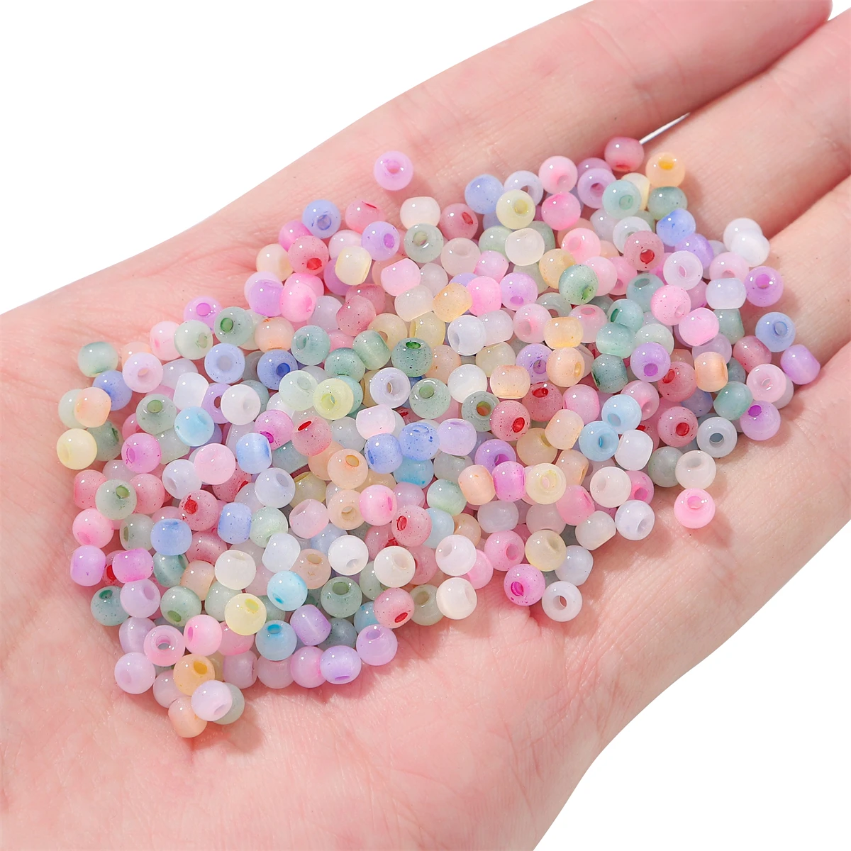4mm High Quality Cat\'s Eye Jade Ice Glass Rice Beads - DIY Jewelry Making (Charms/Bracelets/Necklaces) Handmade 150pcs/bag