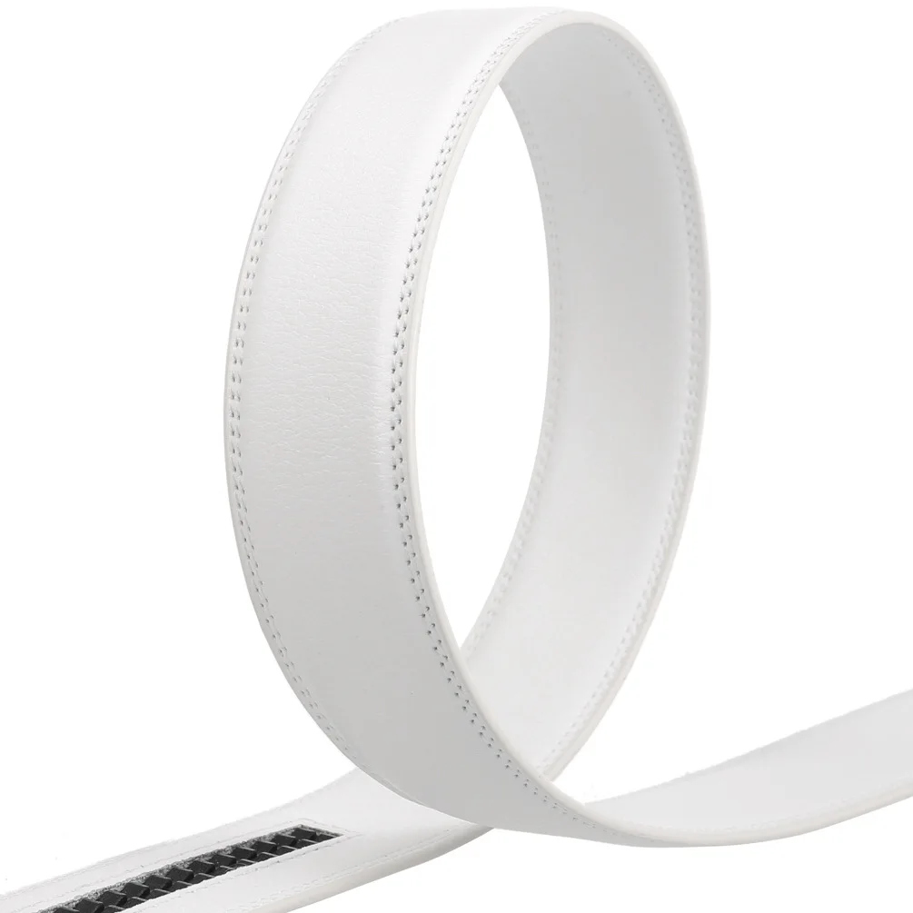 Men's Belt Accessories White Replacement Belt 3.5cm without buckle Ratchet Leather Belt High-end luxury belt for men