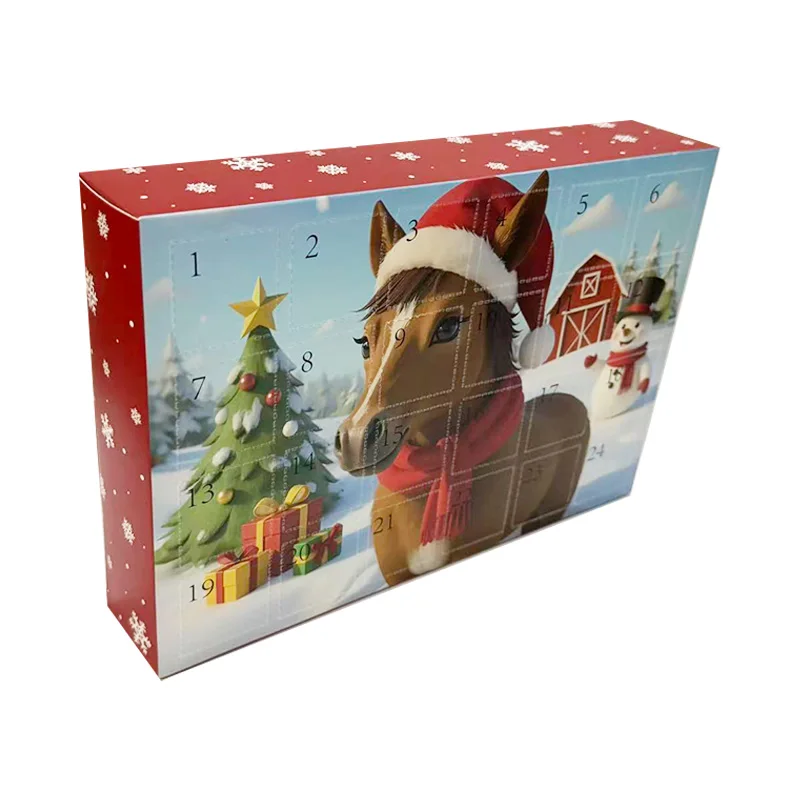 حصان عيد الميلاد - صندوق مجيء أعمى ذو عنوان: اكتشف مفاجأة صغيرة فريدة من نوعها كل يوم كما تثبيت في احتفالات عيد الميلاد