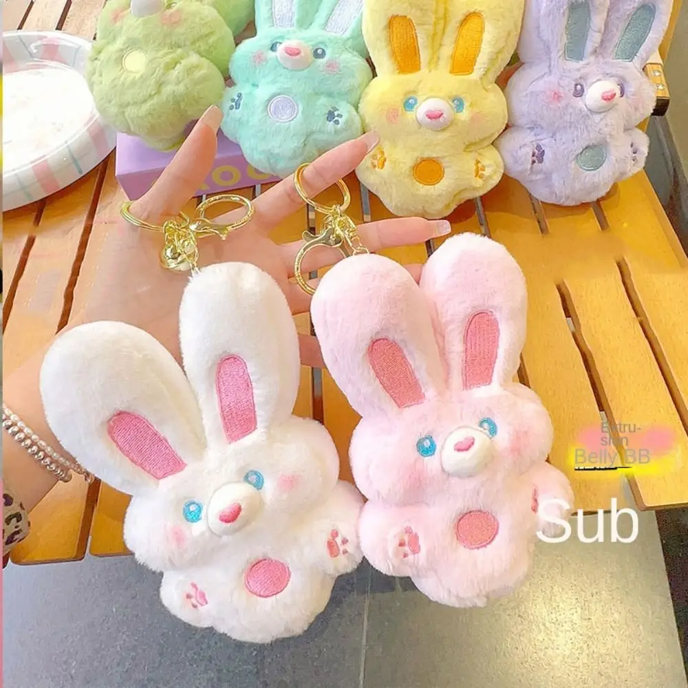 Popular Rabbit Doll Plush Keychain Fashion Fortunate Cute Plush Doll Pendant Cute Creative Rich Rabbit Key Ring Christmas Gifts