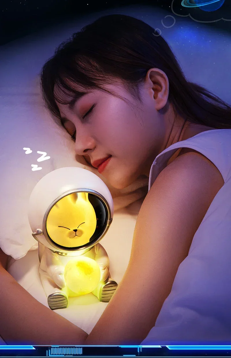 Pet Astronaut USB LED Charge Night Light Galaxy Guardian Astronaut Night Light Bedroom Decoration Star Kids Birthday Gift