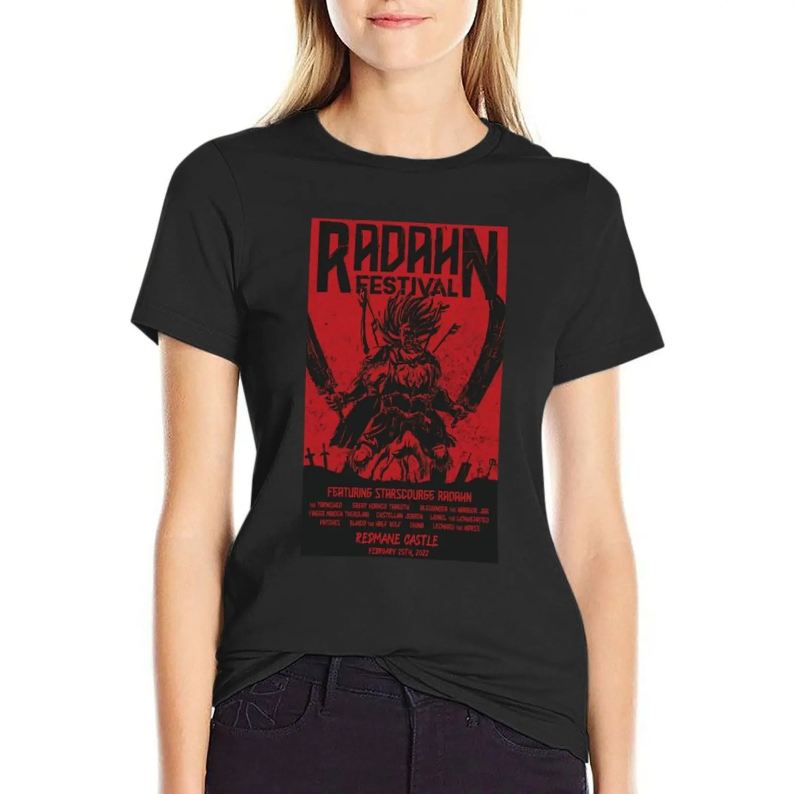 

The Radahn Festival T-Shirt anime Female clothing sports fans plus size tops western t shirts for Women