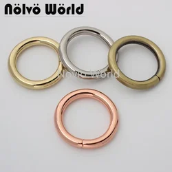 Anillos redondos de oro rosa para bolsos de cuero DIY, anillos de salto de cierre, 7 colores, 6 tamaños, 13-16-19-25-32-38mm, 20 piezas