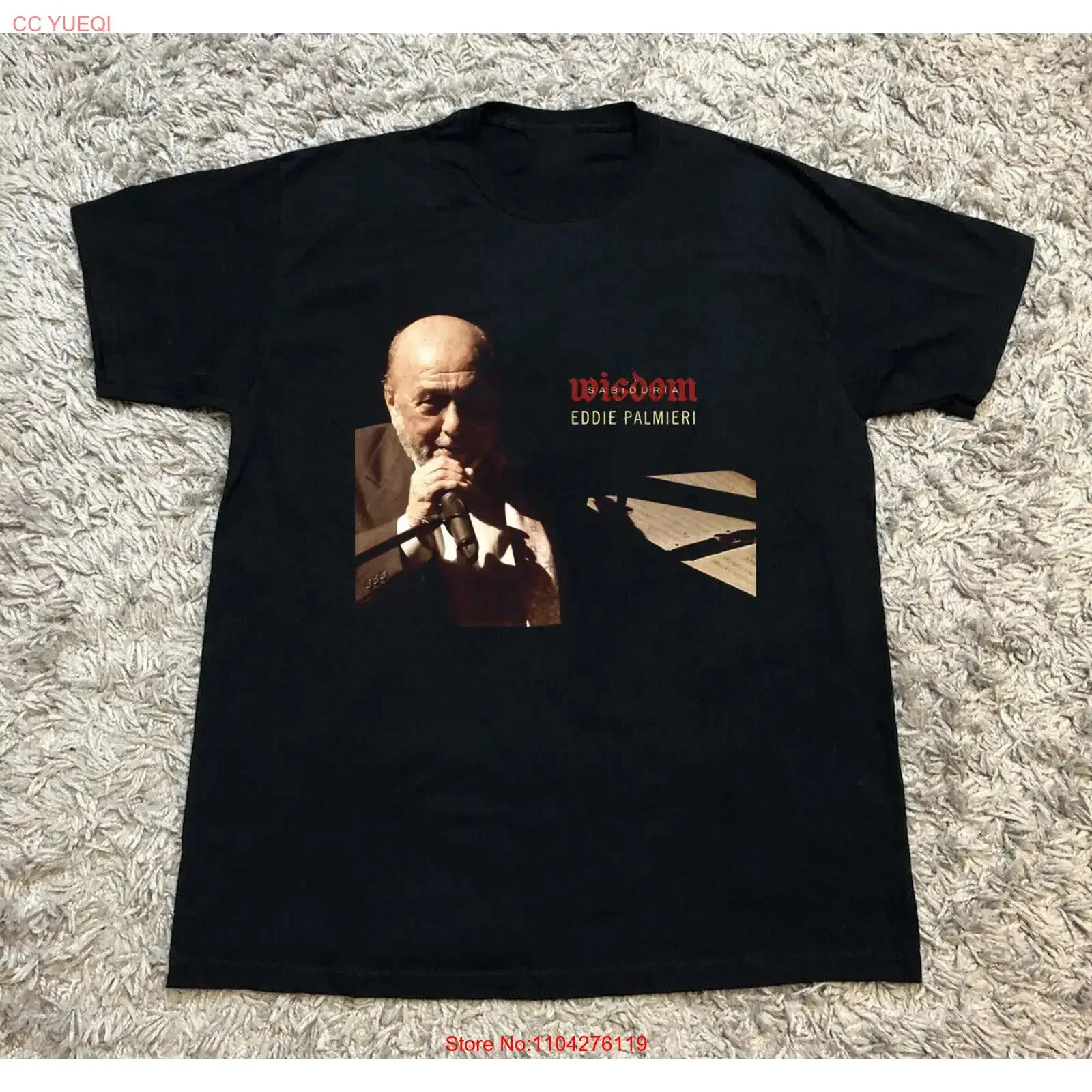Camiseta HOT Eddie Palmieri 1936 2025 Preta Todos os tamanhos S a 5XL HRL638 vintage Lavada Versátil Designer Unissex Estilosa