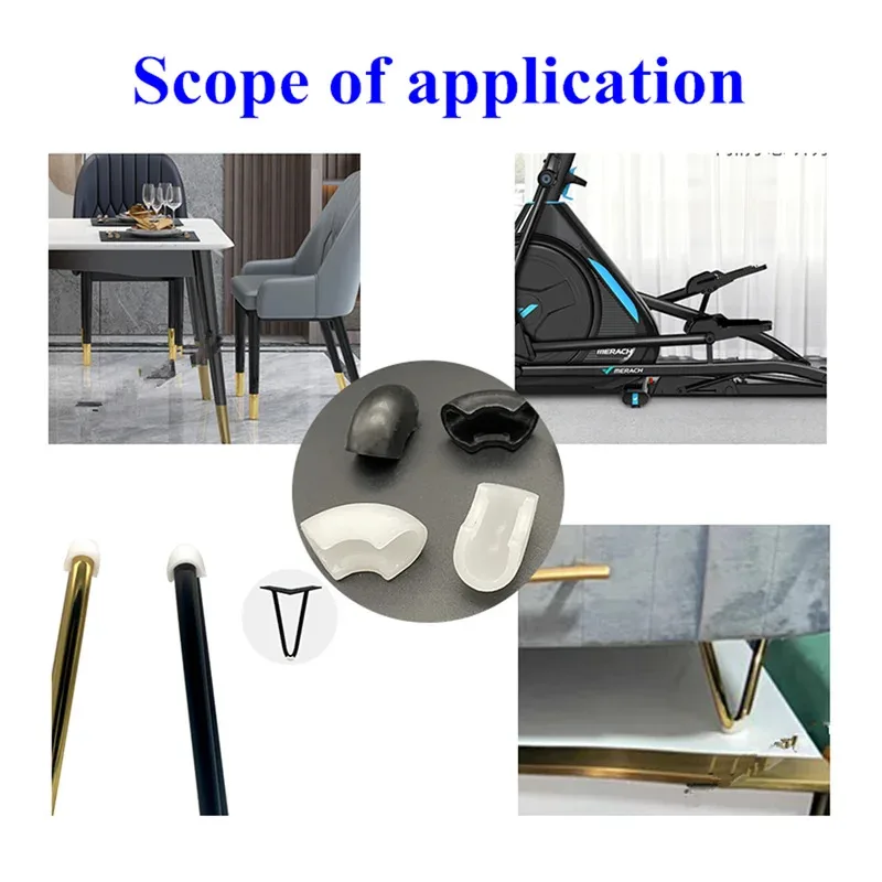 1/5/10/50pcs Anti-front Tilt U-shaped Tube Rear Pad 10mm Pipe Clamp Non-Slip Furniture Leg Pad Plastic Chair Leg Caps Sock Stool