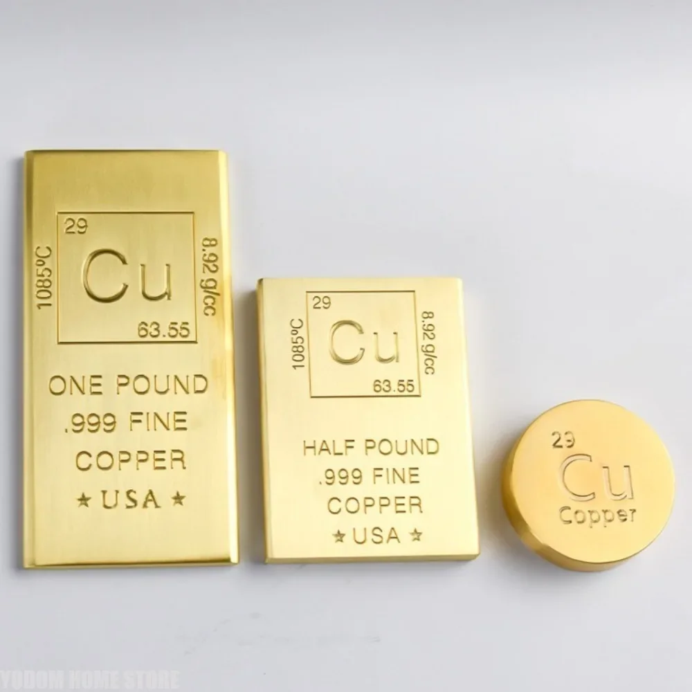 High Purity Copper Ingot – Solid Copper Bar Collectible for Table Display Decor