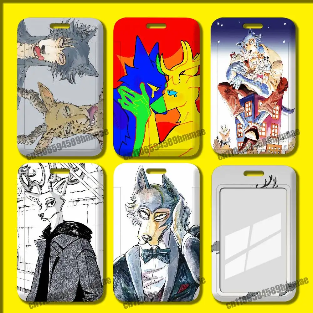 For B-Beastars Legoshi Louis Employee ID Card Holder Office Badge Work Student Bank Credit Hard Holders Case Shell