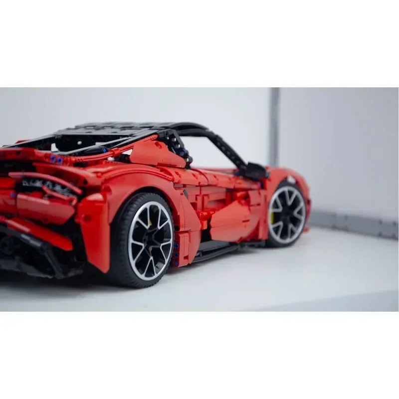 MOC-194514 Rosso Nuovo Classico Supercar 1:8 Assemblaggio Cuciture Building Blocks Model2941Parts Ragazzo Educazione Building Blocks Giocattolo Regalo