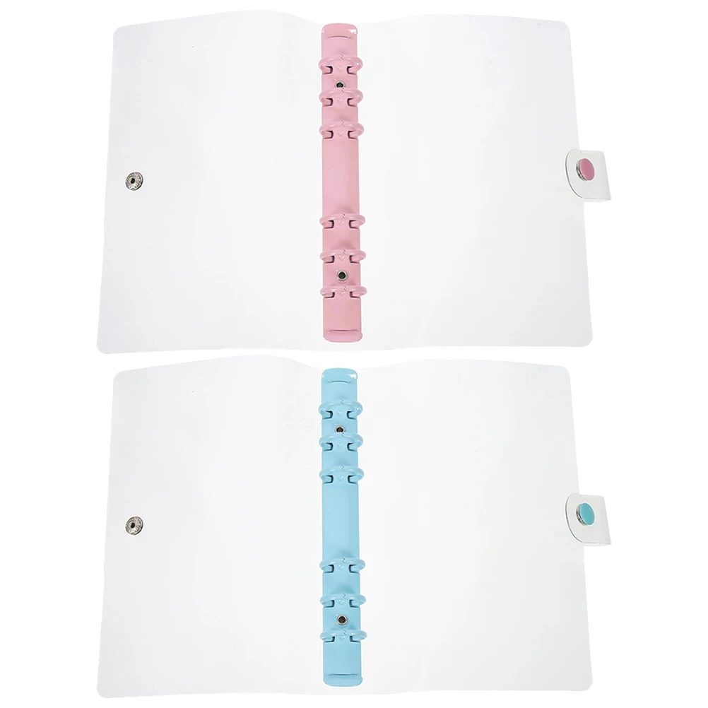 2 шт., прозрачная пластиковая папка для ноутбука формата А6 для офиса, школы, бумажный органайзер, кольцо для хранения файлов документов, эстетичная крышка для переплета