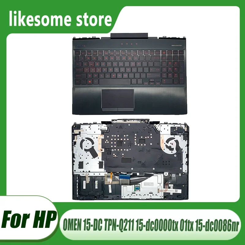 

New Laptop US Keyboard For HP OMEN 15-DC TPN-Q211 15-dc0000tx 01tx 15-dc0086nr Palmrest Upper With Red Backlit Keyboard Touchpad