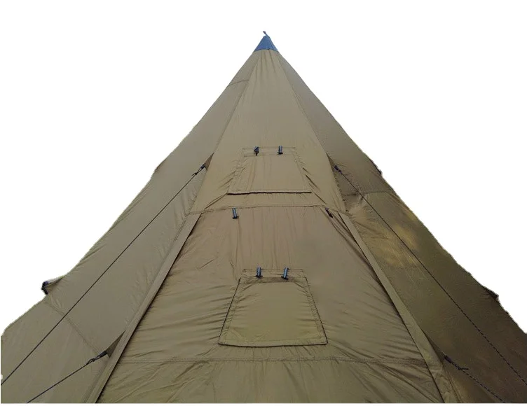

Camping Pyramid Tent With Snow Skirt Ultralight Outdoor Tent With Chimney Hole Winter Heating Cooking Travel Backpacking Tent