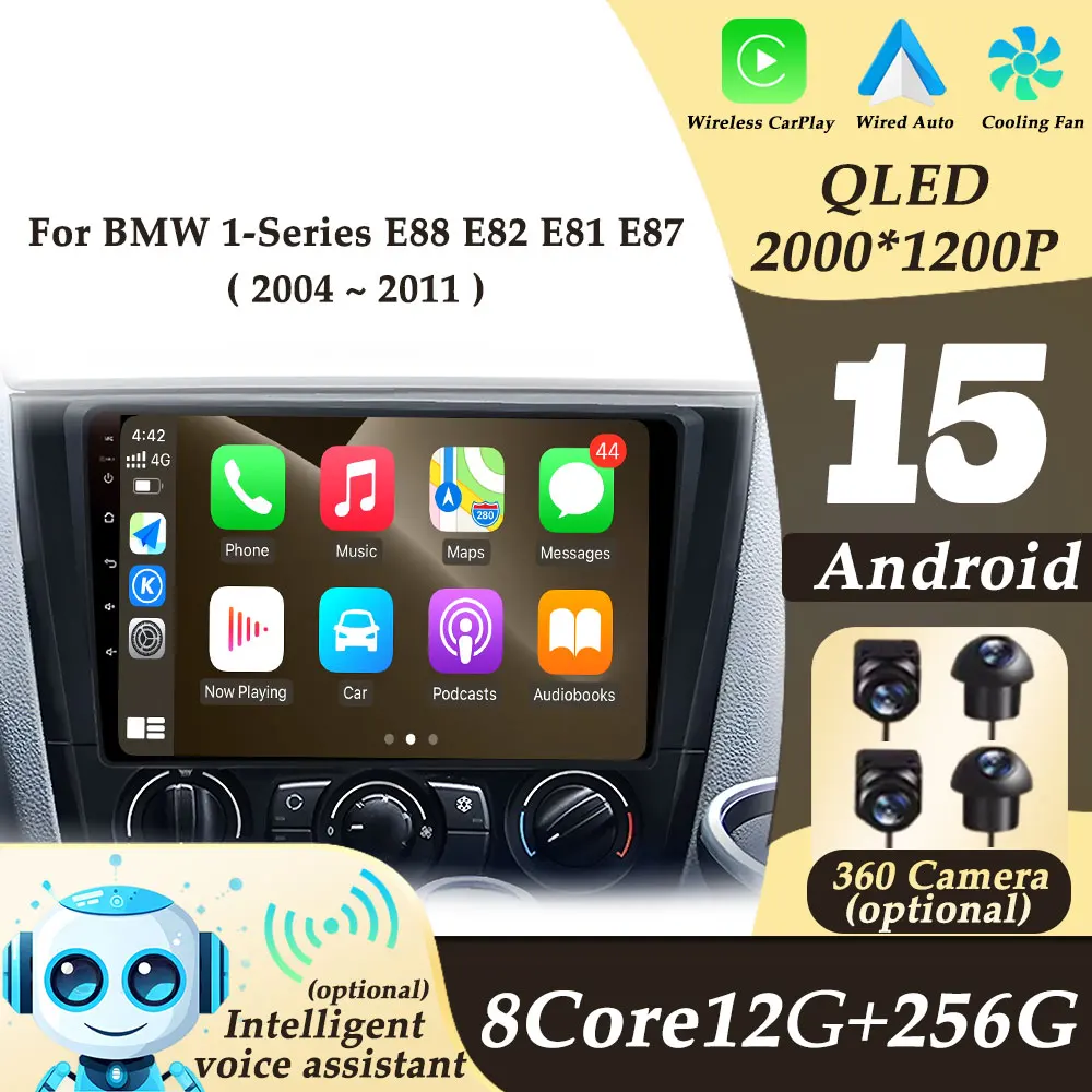 

Android 15 for BMW 1-Series E88 E82 E81 E87 2004 - 2011 Multimedi Player Car Radio Video Audio Wireless CarPlay GPS Navigation