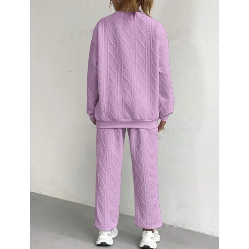 Casual Two Piece Sets Womens Sweatshirt Outifits Tracksuit Autumn Winter New Long Sleeved Round Neck Hoodie And Y2k Pants Suit