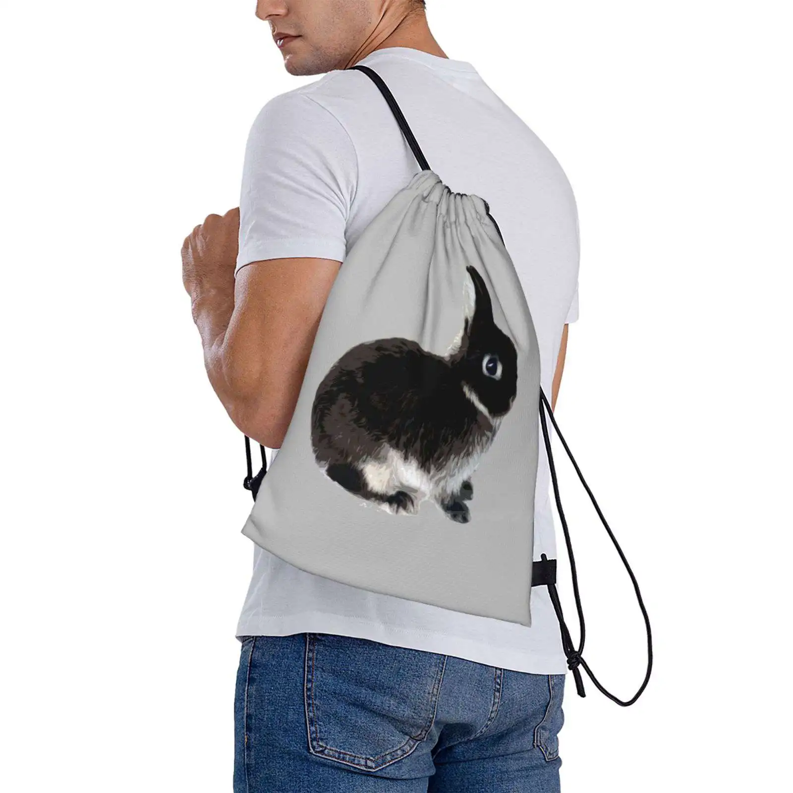 Black Otter Netherland Dwarf Rabbit Hot Sale Backpack Fashion Bags Black Otter Netherland Dwarf Rabbit Black Otter Bunnies