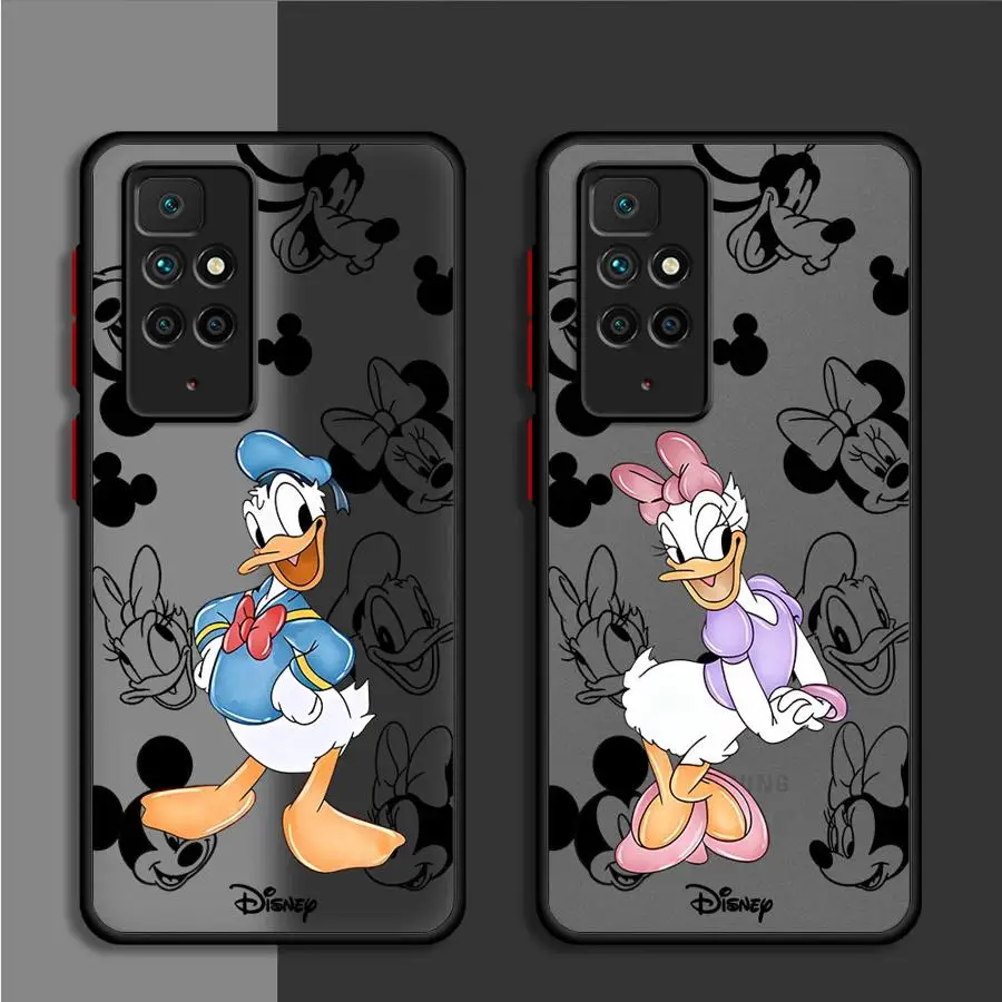 Disney Mickey Minnie Donald Duck Matte Case For Xiaomi Redmi Note 11 13 Pro Plus 10 12 9S 12S 12C 9 8 K40 10C A1 8T Phone Cover