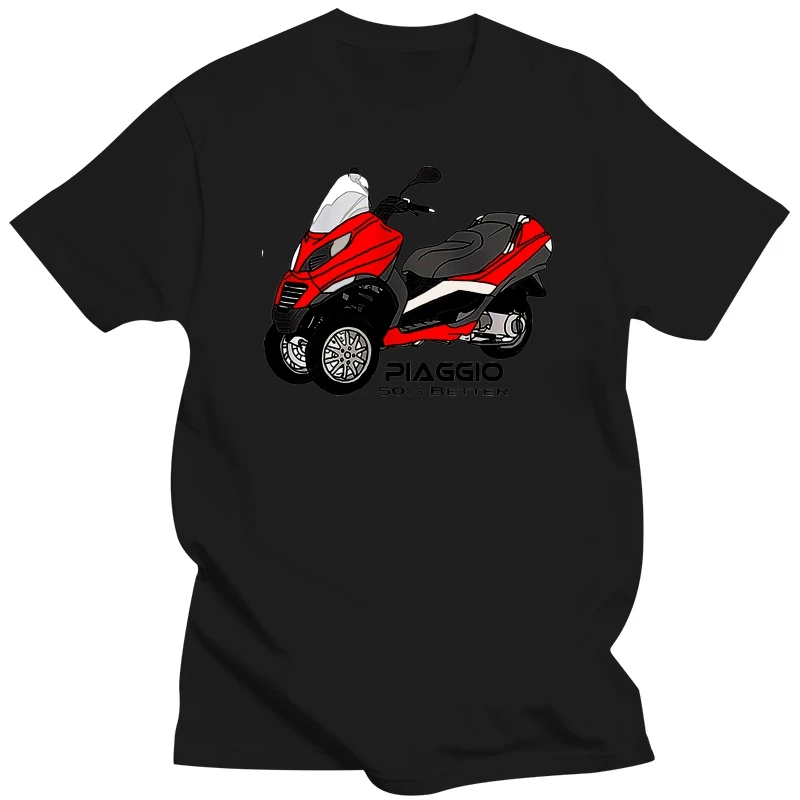 Piaggio Mp3 Font 1 White T-shirt -  Cotton T-shirt  White Piaggio T Shirt for Men