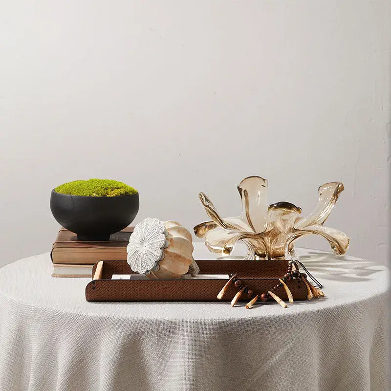 

Украшение рабочего стола в ресторане, персонализированный креативный хрустальный поднос с фруктами, поднос для журнального столика, комбинация керамических суставов