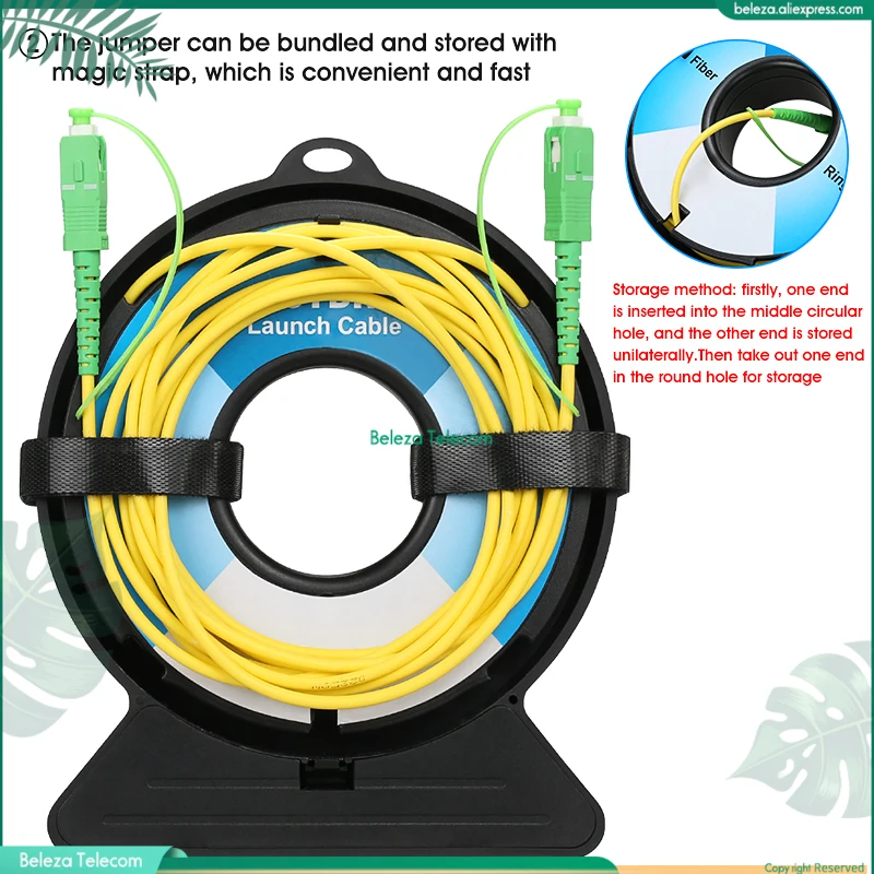 

OTDR Beleza Dead Zone Eliminator Fiber Rings 1000M Fiber Optic OTDR Launch Cable Box 1Km SM 1310/1550nm SC APC to SC UPC