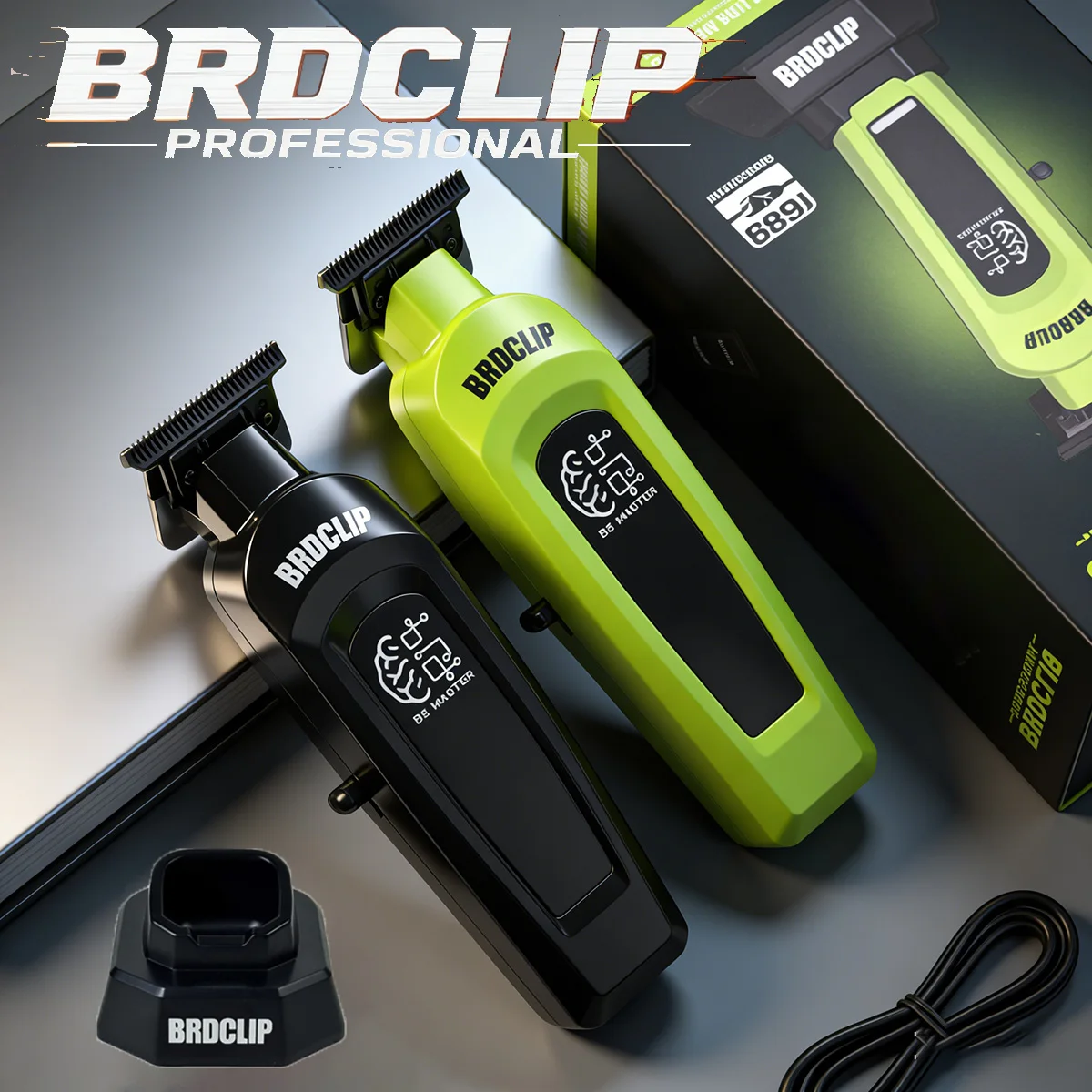 

Профессиональная новая машинка для стрижки волос BRDCLIP Salon, высокоскоростная (8000 об/мин), 2000 мАч, с керамическими лезвиями DLC и зарядной базой, для мужчин-парикмахеров