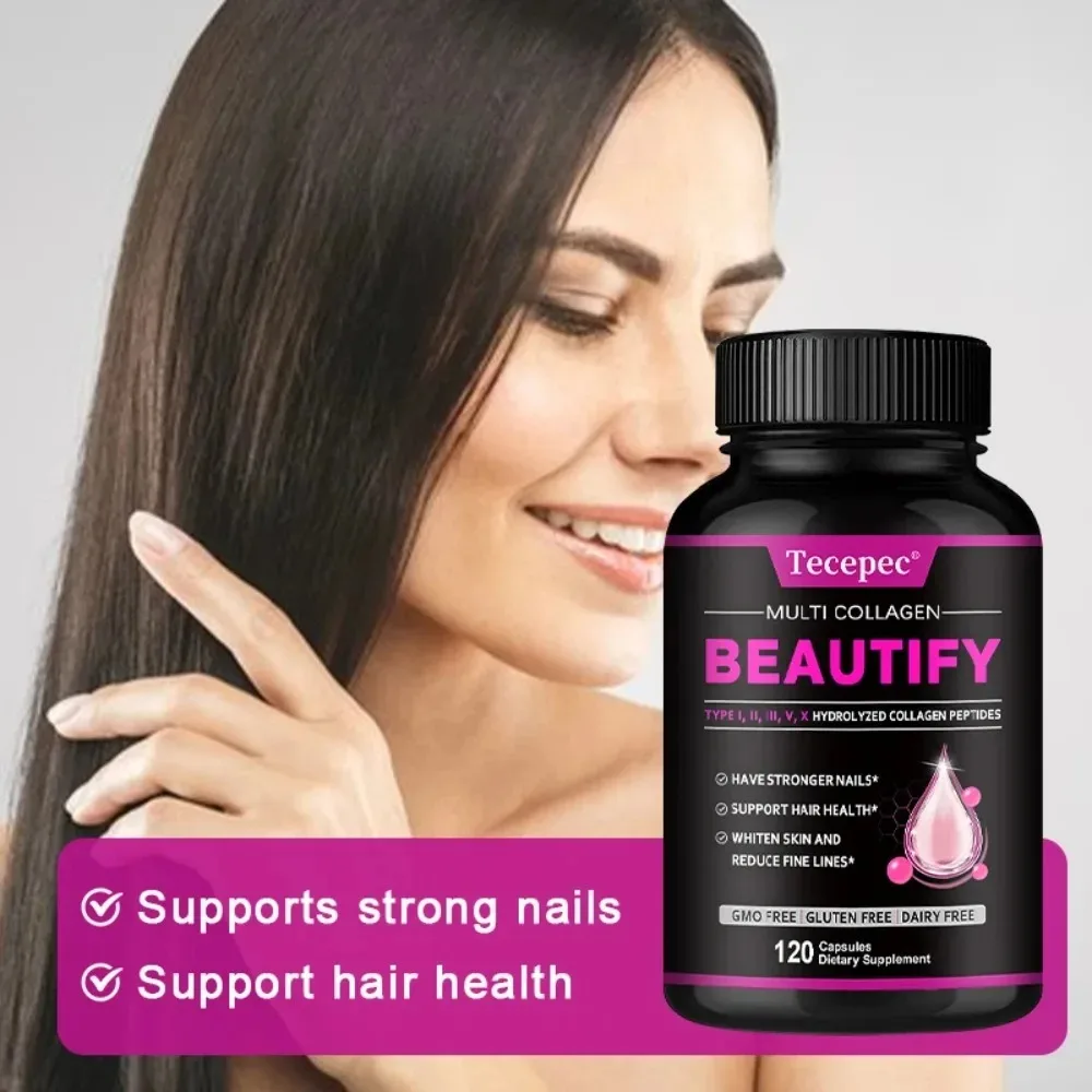 Collagen Multi Complex - Types I, II, III, V, X, Non-GMO, Enhanced Absorption, for Healthy Hair, Bones, Cartilage, Skin & Nails