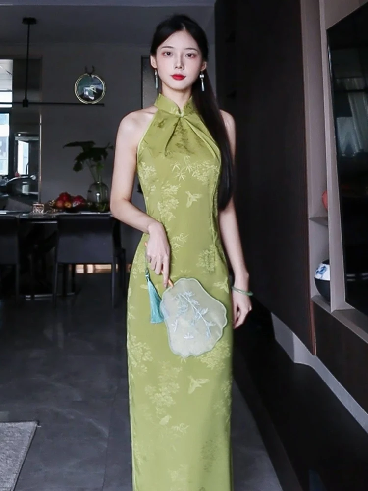 

een Svel Young Sle Retro Republic of China Girl Elegance Summer Daily Dr High Slit Long