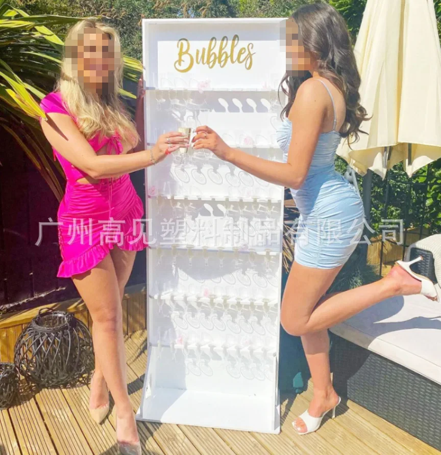 Wedding props acrylic display rack wedding champagne wall sparkling wine display rack export celebration party