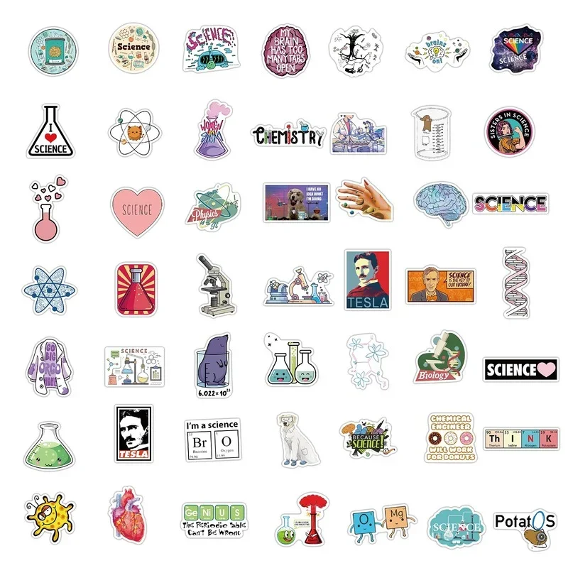 10/50/100pcs Chemistry Laboratory Stickers funny Science Graffiti for Scrapbooking Laptop Phone Stationery Suitcase Helmet