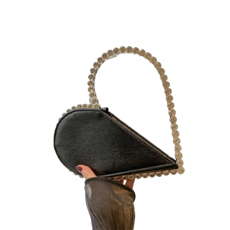 

Маленькая женская сумка, новая универсальная нишевая дизайнерская сумка, инкрустированная бриллиантами, шикарная высококачественная сумка, красивая сумка для ужина