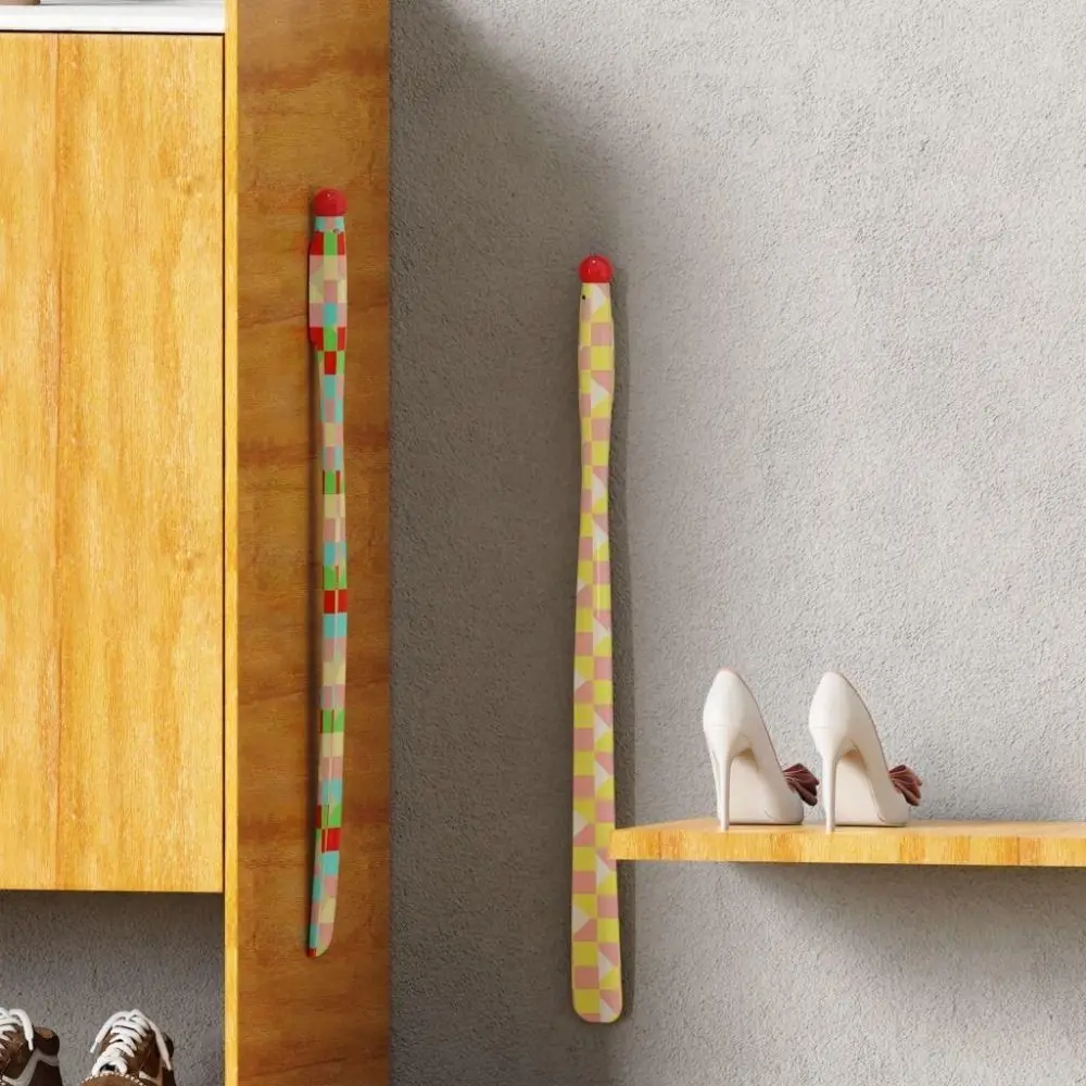 

Ergonomic Dopamine Shoe Horn Long Handle with Curved Hook Lazy Shoe Helper Brace Magnetic Absorption Colorful Shoe Puller