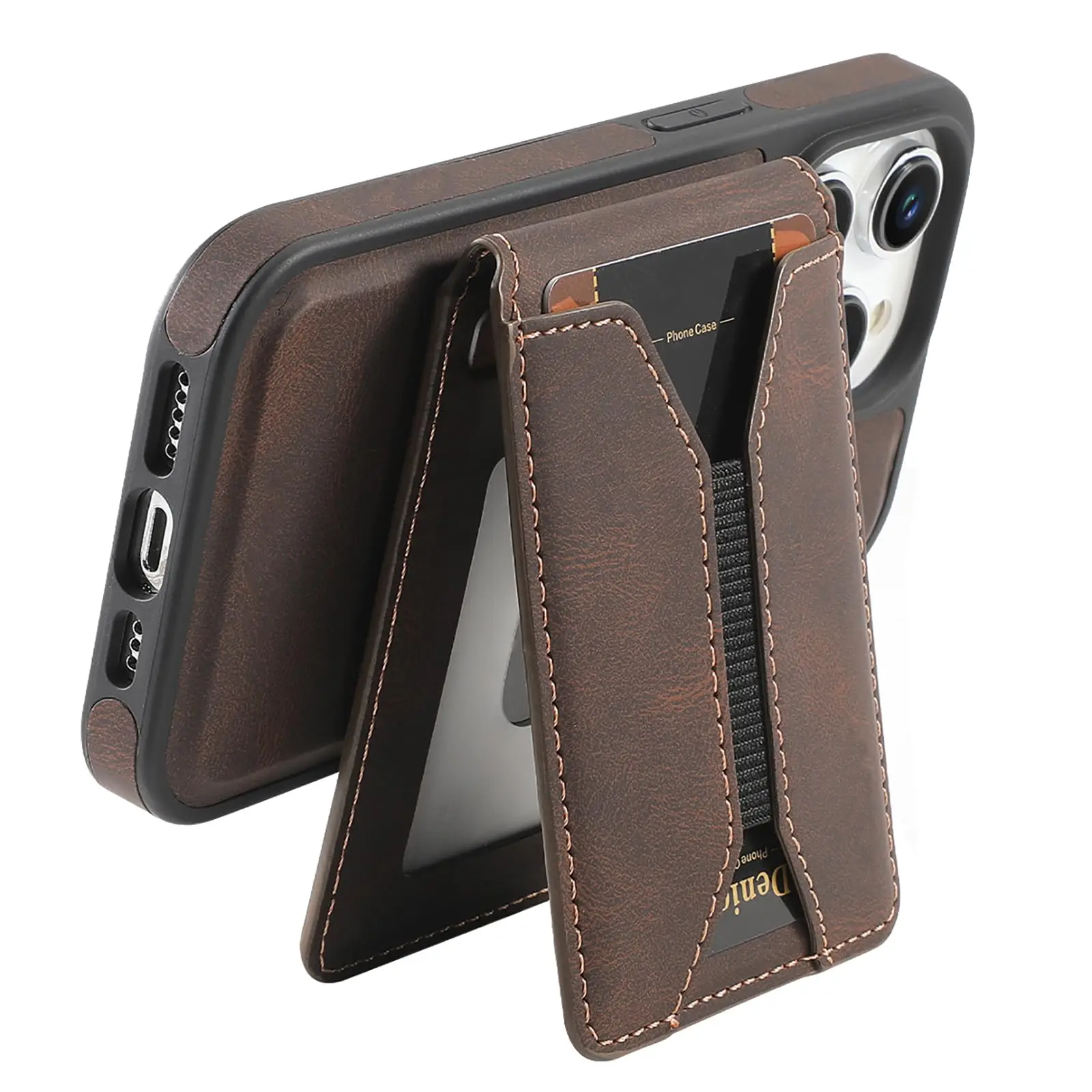 

Case for iPhone 16 Pro Max/16 Pro/16 Plus/16 Magnetic Detachable Wallet Leather Case with Card Holder and Ring Stand Business