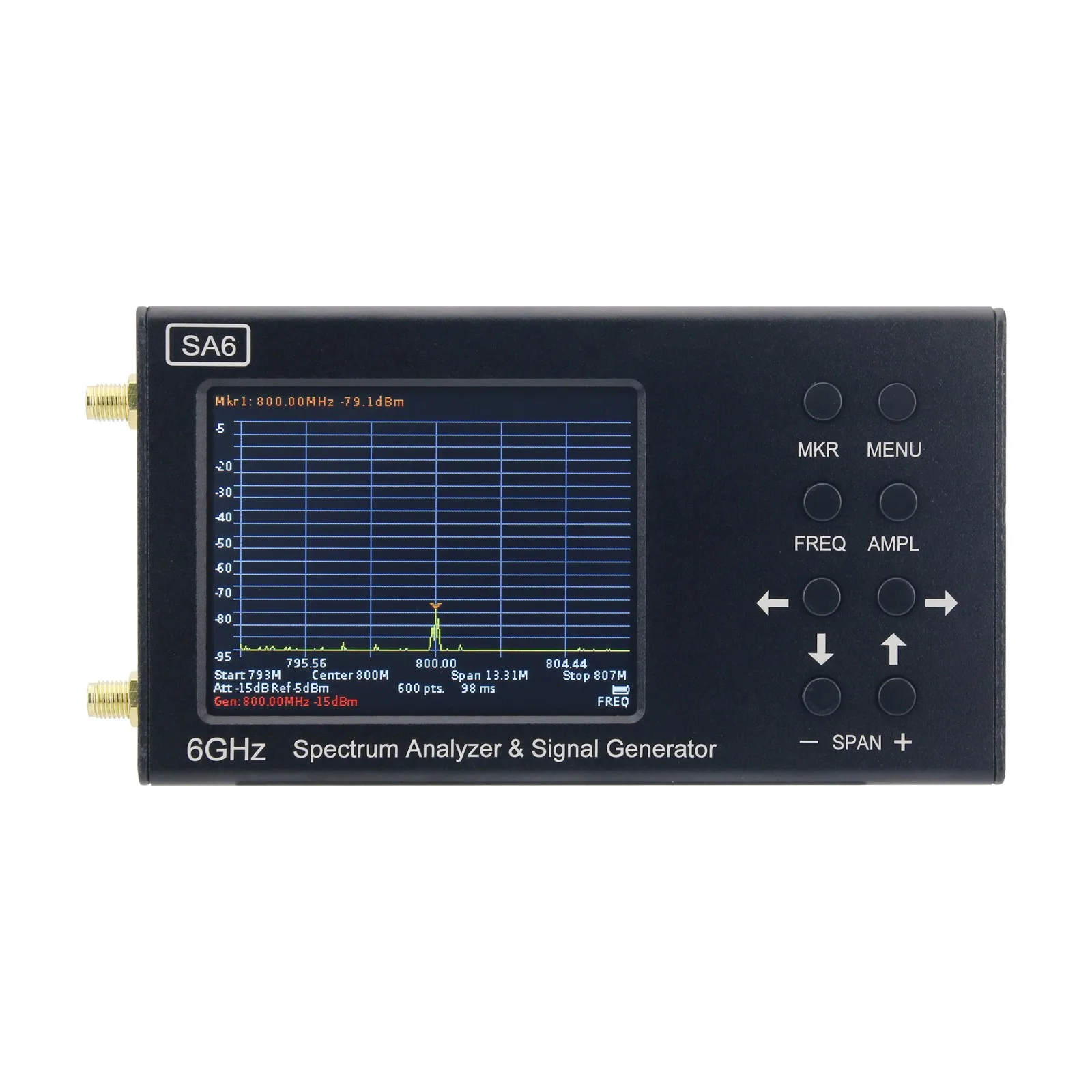 SA6-V2 35-6200MHz Spectrum Analyzer & Signal Generator Designed with 3.2-Inch Colour Screen