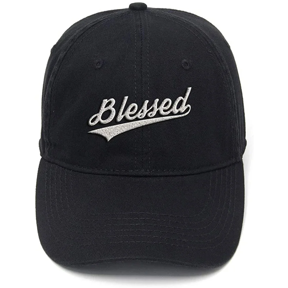 

Lyprerazy Blessed Christ Christian Washed Cotton Adjustable Men Women Unisex Hip Hop Cool Flock Printing Baseball Cap